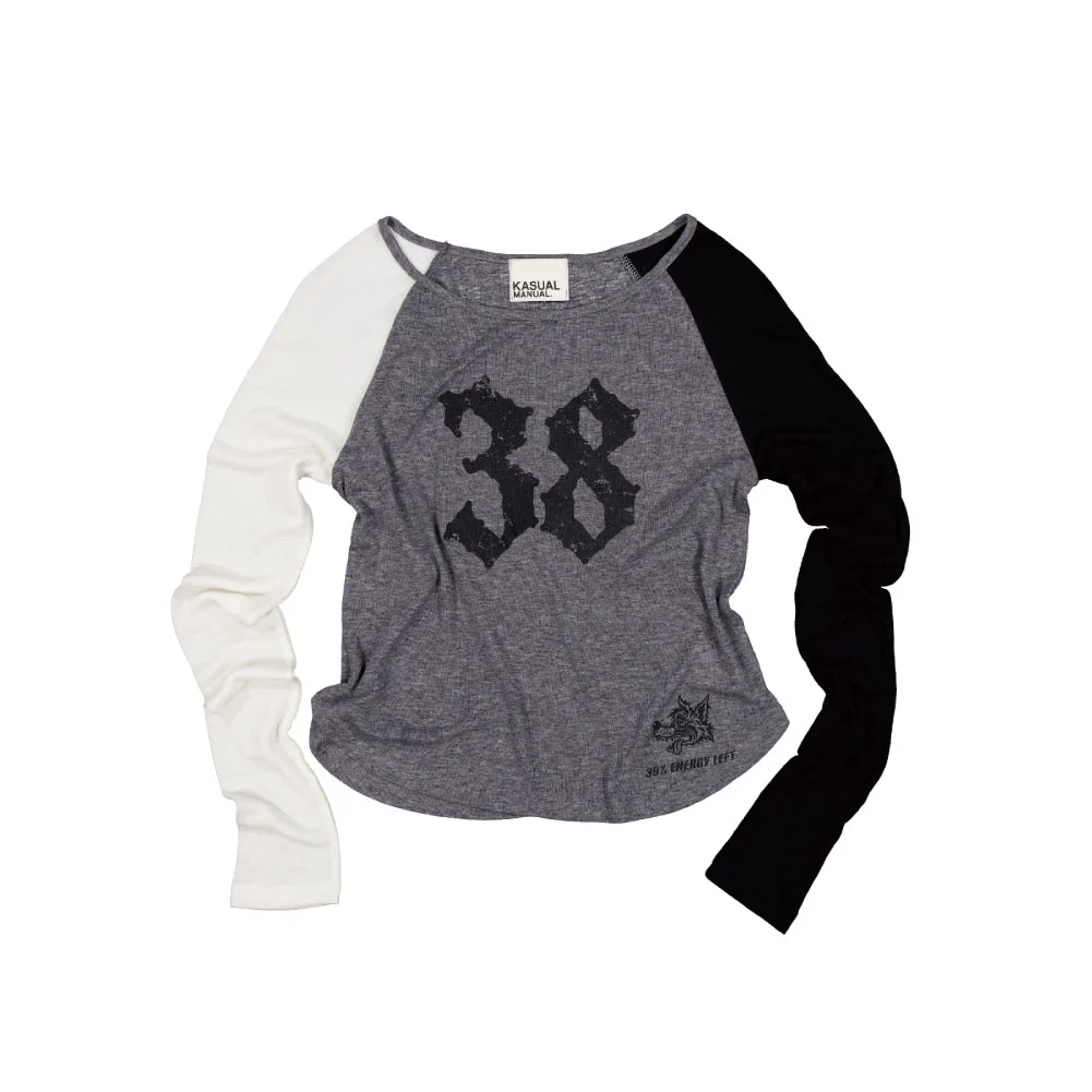 38% ENERGY LEFT TEE-Gray+Ivory+Black