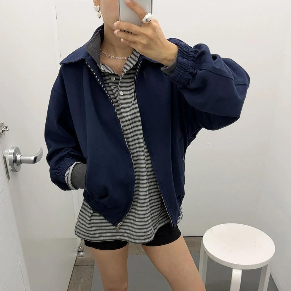 LETTER BLOUSON JACKET (COBALT BLUE)