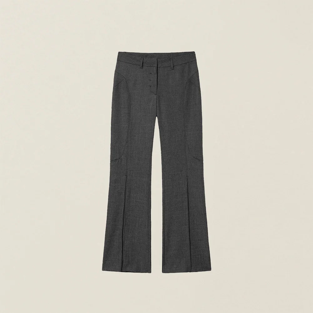 WOMENS BOOTCUT SLACKS CHARCOAL