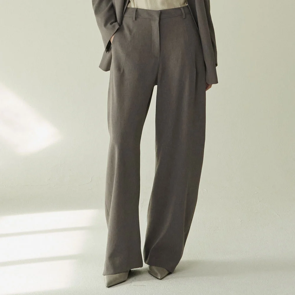 弧形 剪裁 褲子 - 深 灰色/ Curved Tailoring Pants - D.Gray