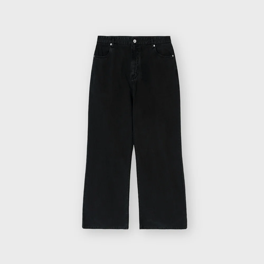 Washed Boots Cut Denim, Black