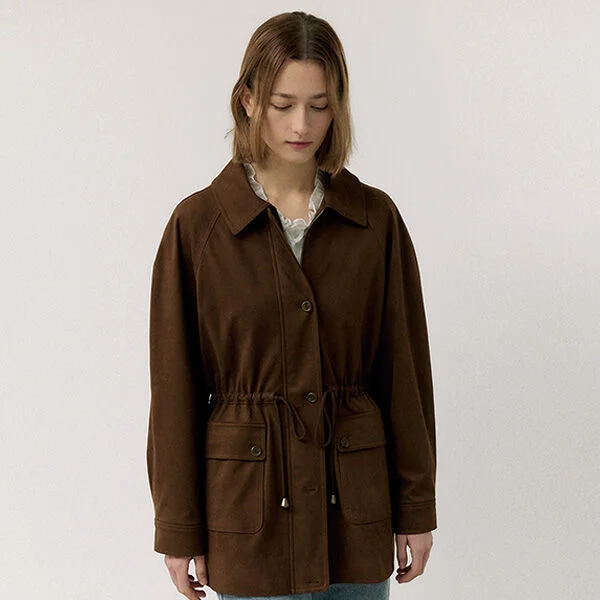 SUEDE POCKET JACKET BROWN