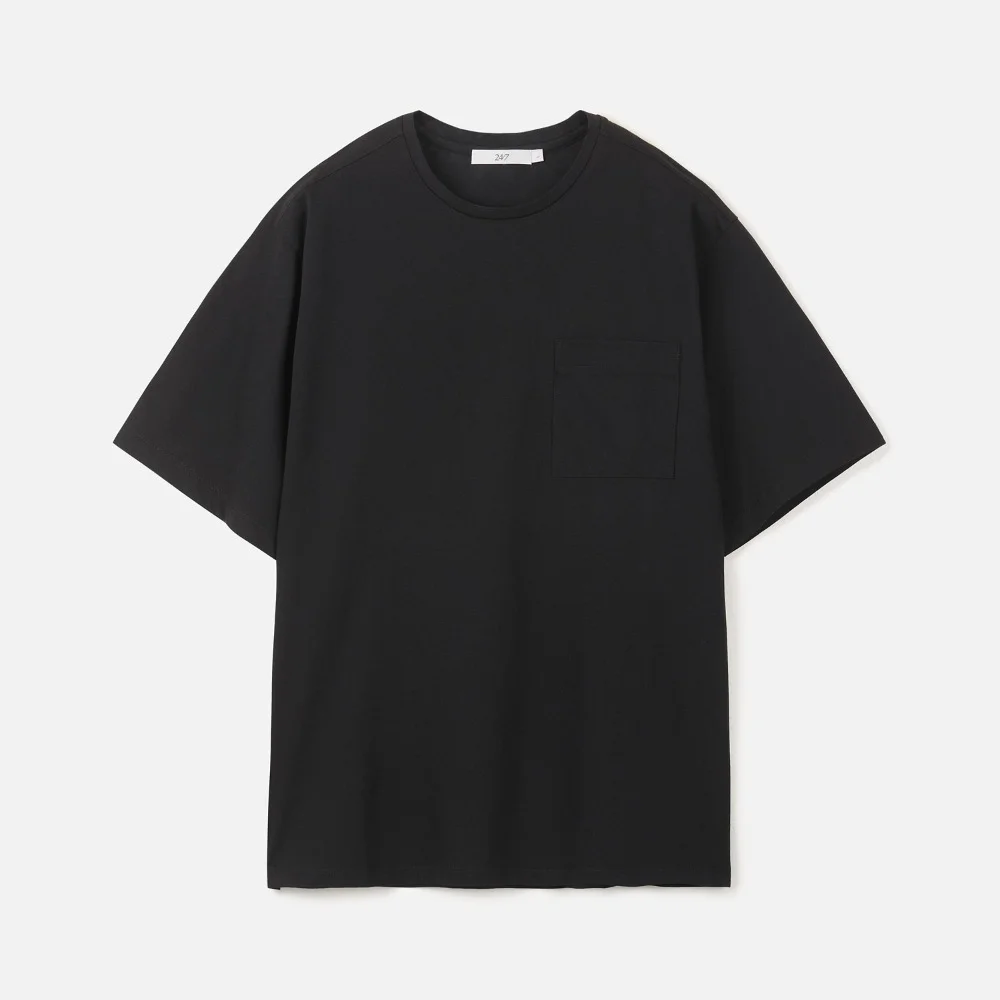 SORONA 30s POCKET TEE BLACK