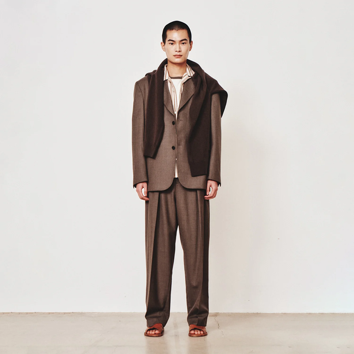 2 Button Wool Blazer_Cliff Brown