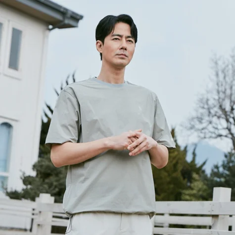 Ola(OLA) 梭織 短袖 圓領 _T/BEIGE_KMM25236HS