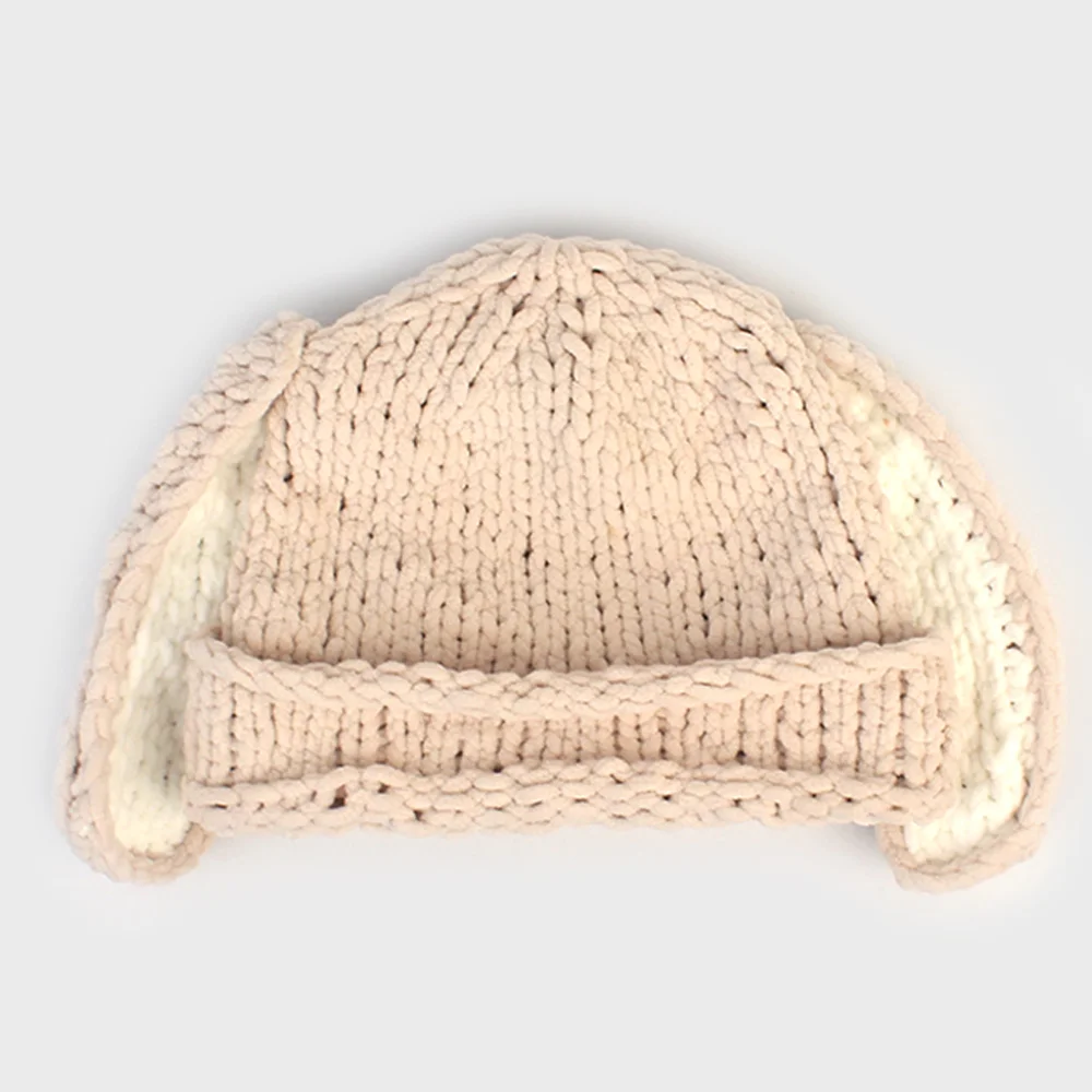 Rabbit Beige Knit Beanie 兔耳冷帽