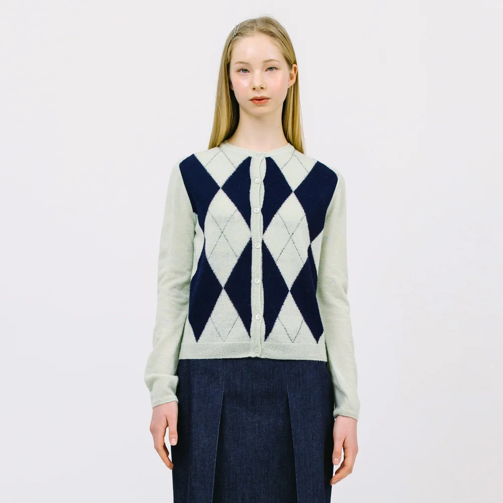 slim knit cardigan_mint