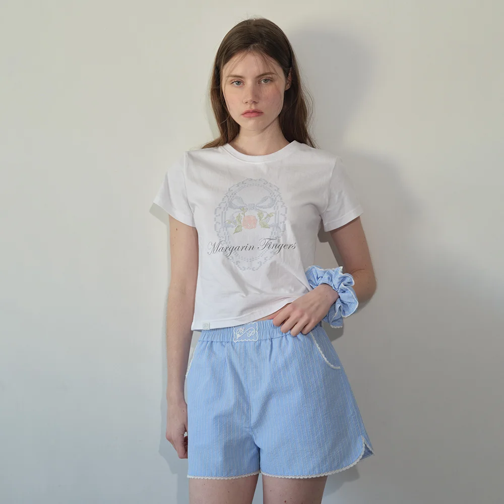 LACE PRINT T-SHIRT (WHITE)