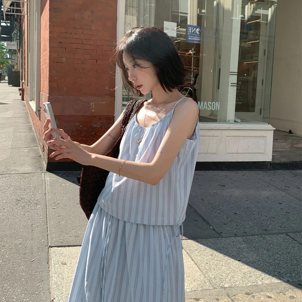 Soho Stripe Bustier Top (Sky blue)