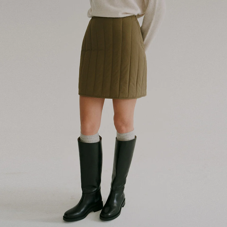 quilting mini skirt (olive)