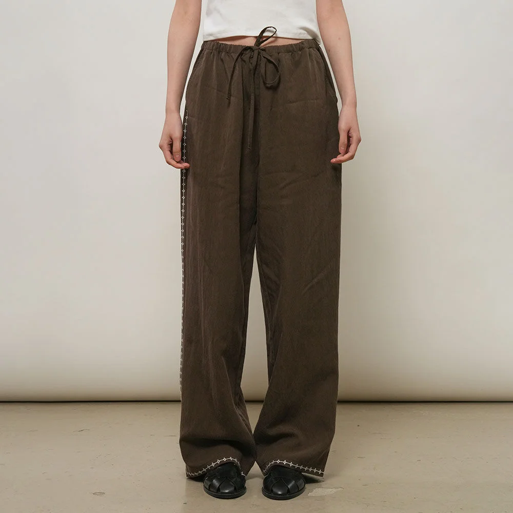 UNISEX 縫線 點綴 鬆緊帶 褲子 / GF2UPT017