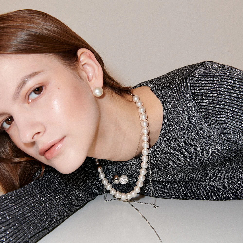 Harmony Pearl Necklace / Silver