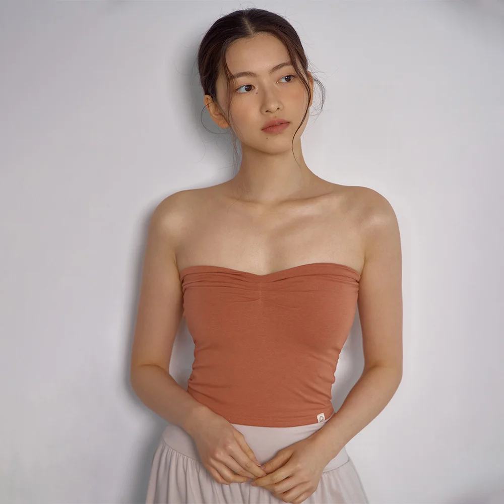 Pintuck Tube Top (Red Clay)