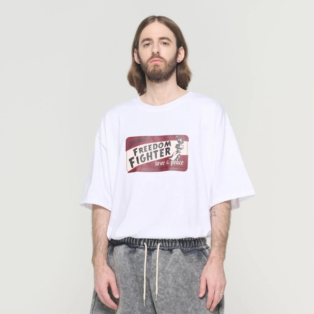 (BIGSIZE) CB FREEDOM FIGHTER SHORT SLEEVE T-SHIRT (WHITE)