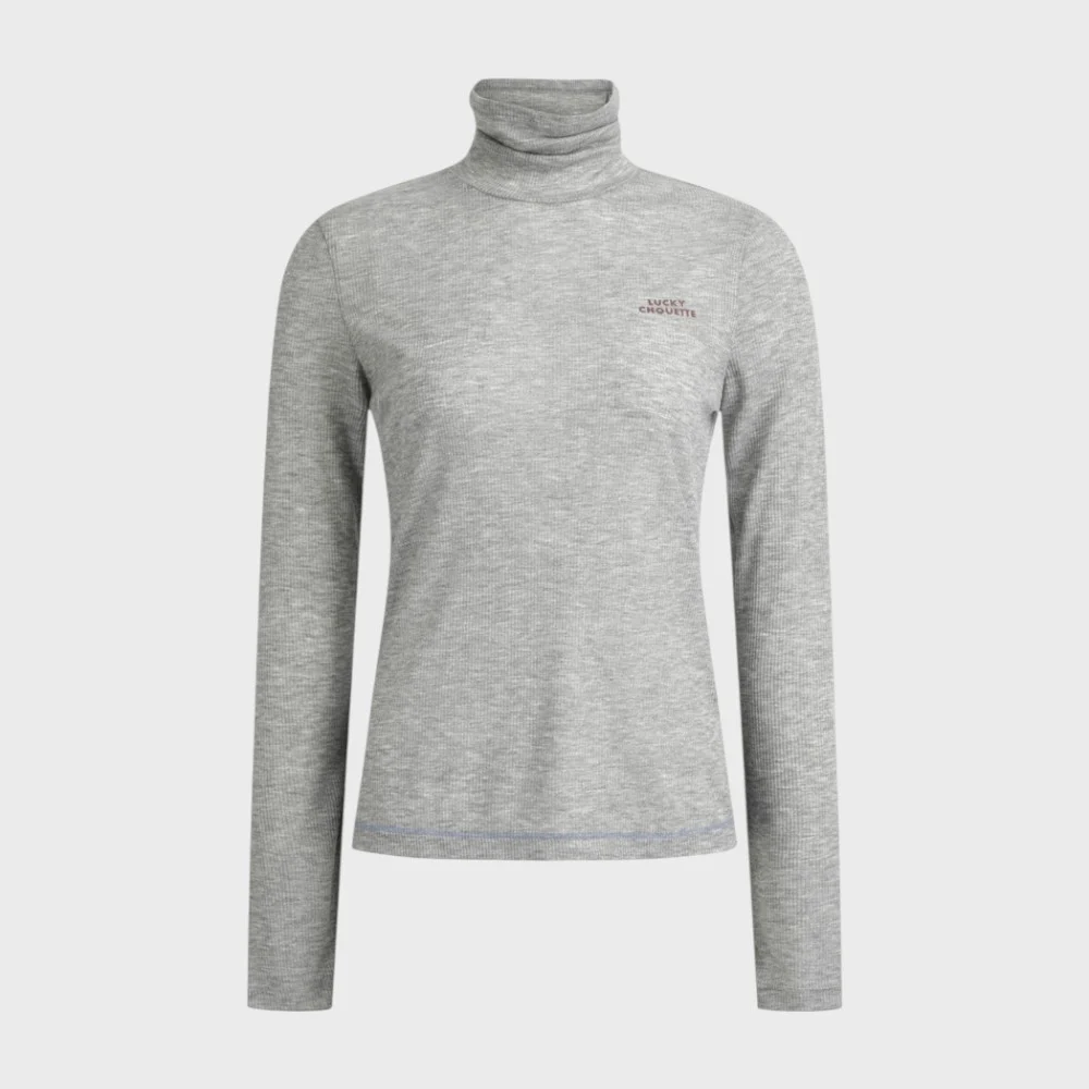 Lettering Point Turtle Neck T-shirt (melange grey) LFTAS26170GYM