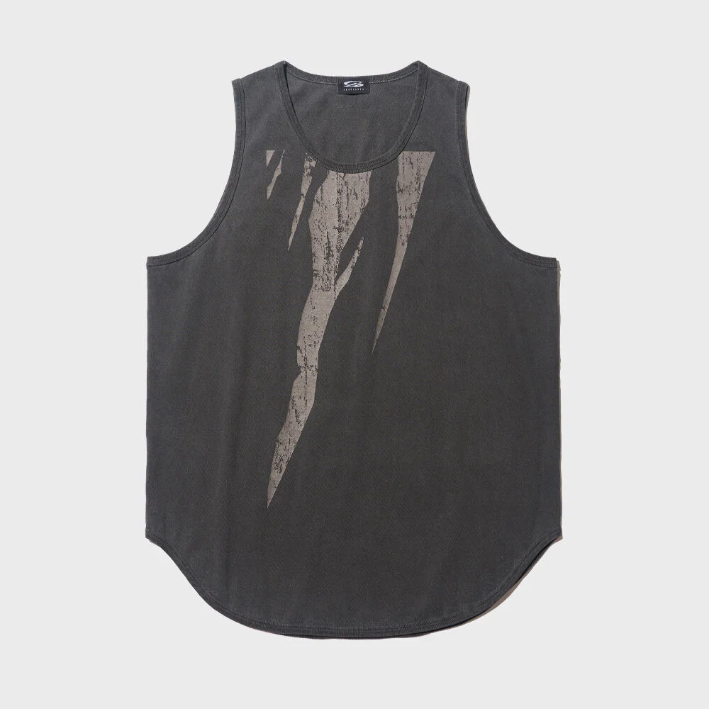 ROUND OVERFIT SLEEVELESS SHIRT (CHARCOAL)