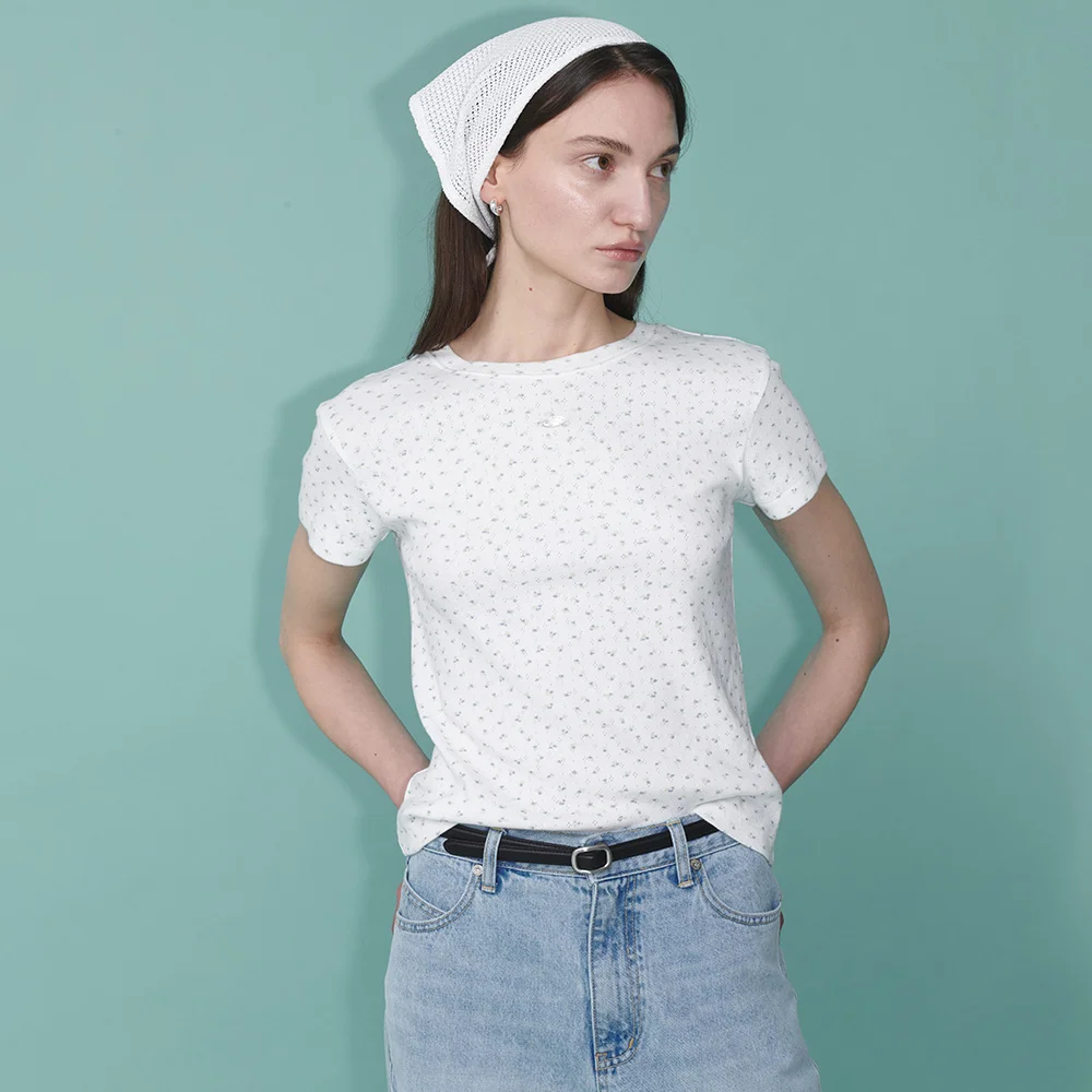 Basic Eyelet Floral T-shirt SW5ME246-LC