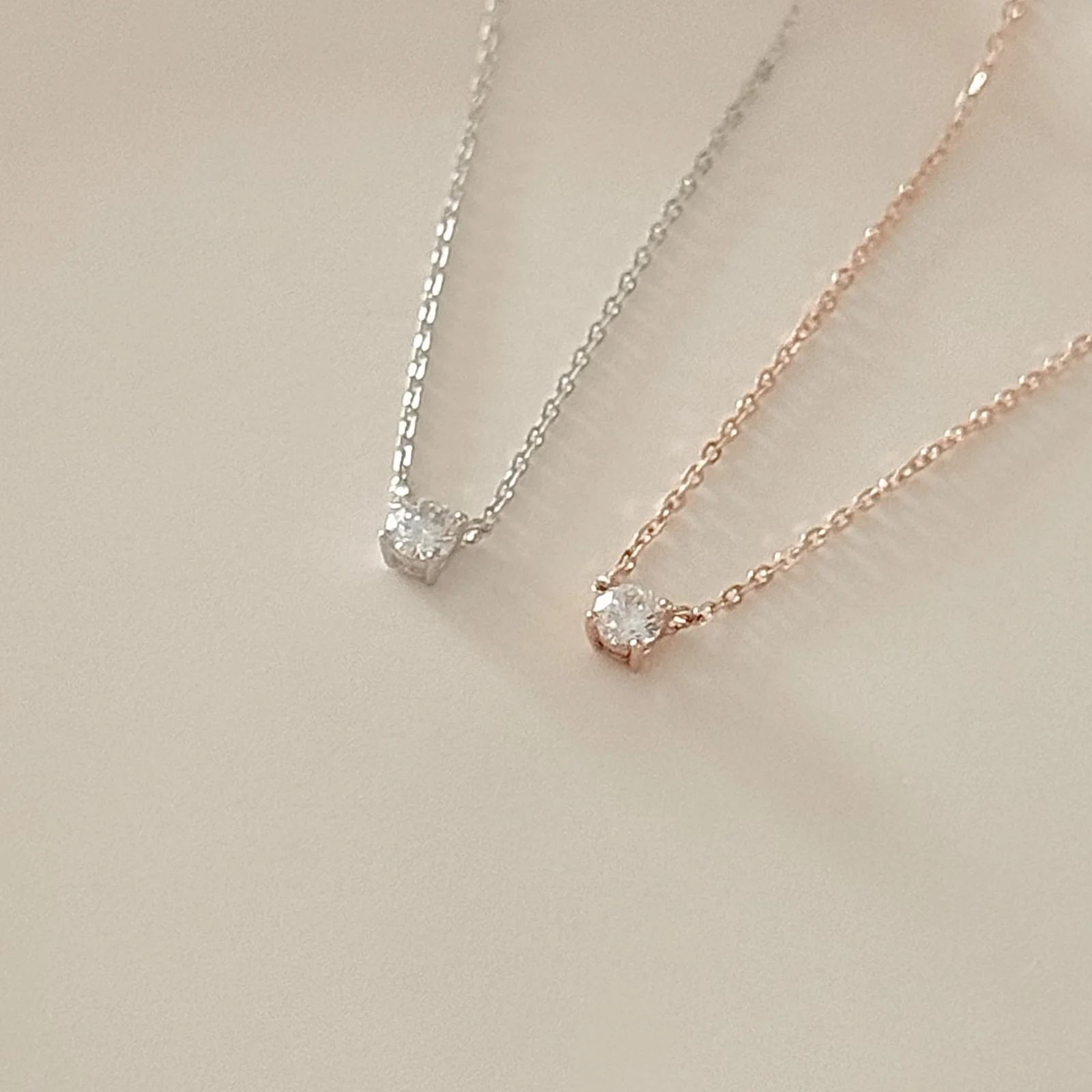 14k 18k 1分 培育鑽石 頸鏈 (鑑定書 包含)