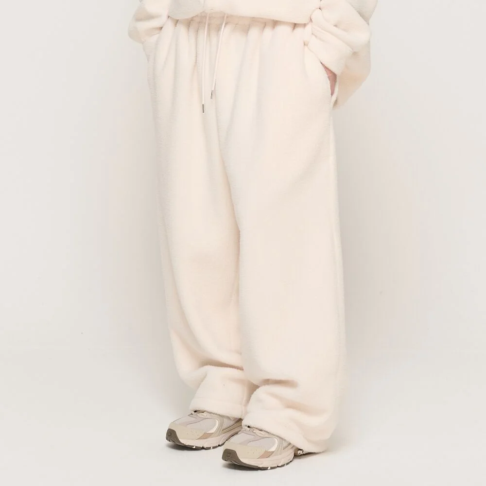 TEDDY OVER FLEECE WIDE STRING PANTS (IVORY)