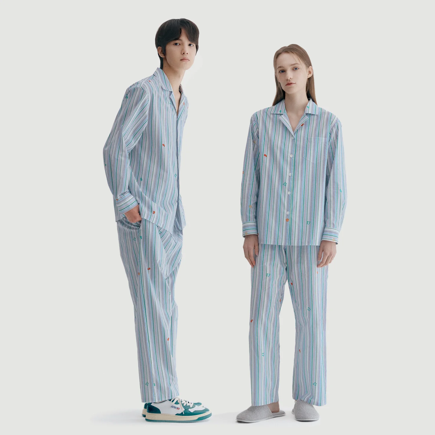 1789 條紋 睡衣 Pair 男女 SET