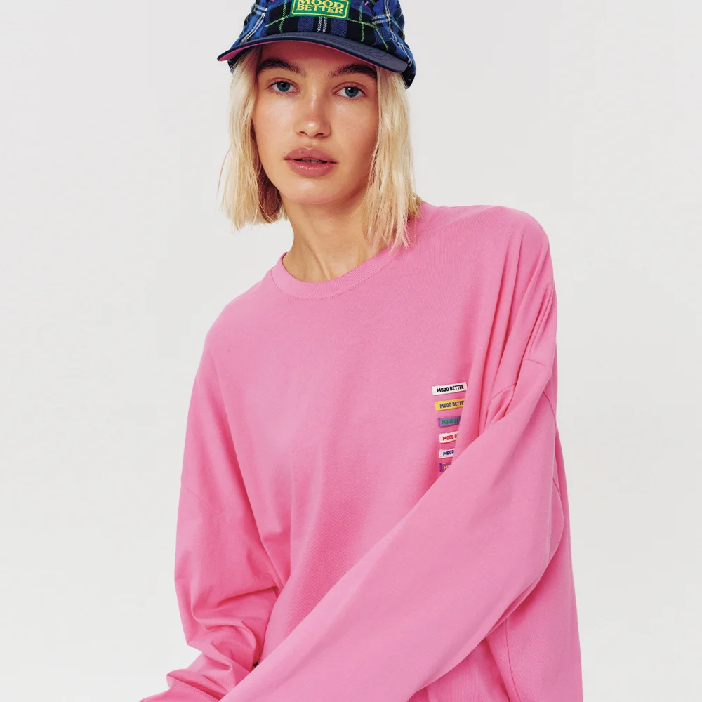 LABEL POINT LONG SLEEVE PINK