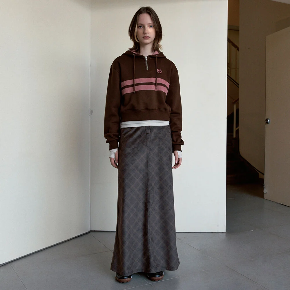 Flannel Easy Long Skirt (Vintage Brown)