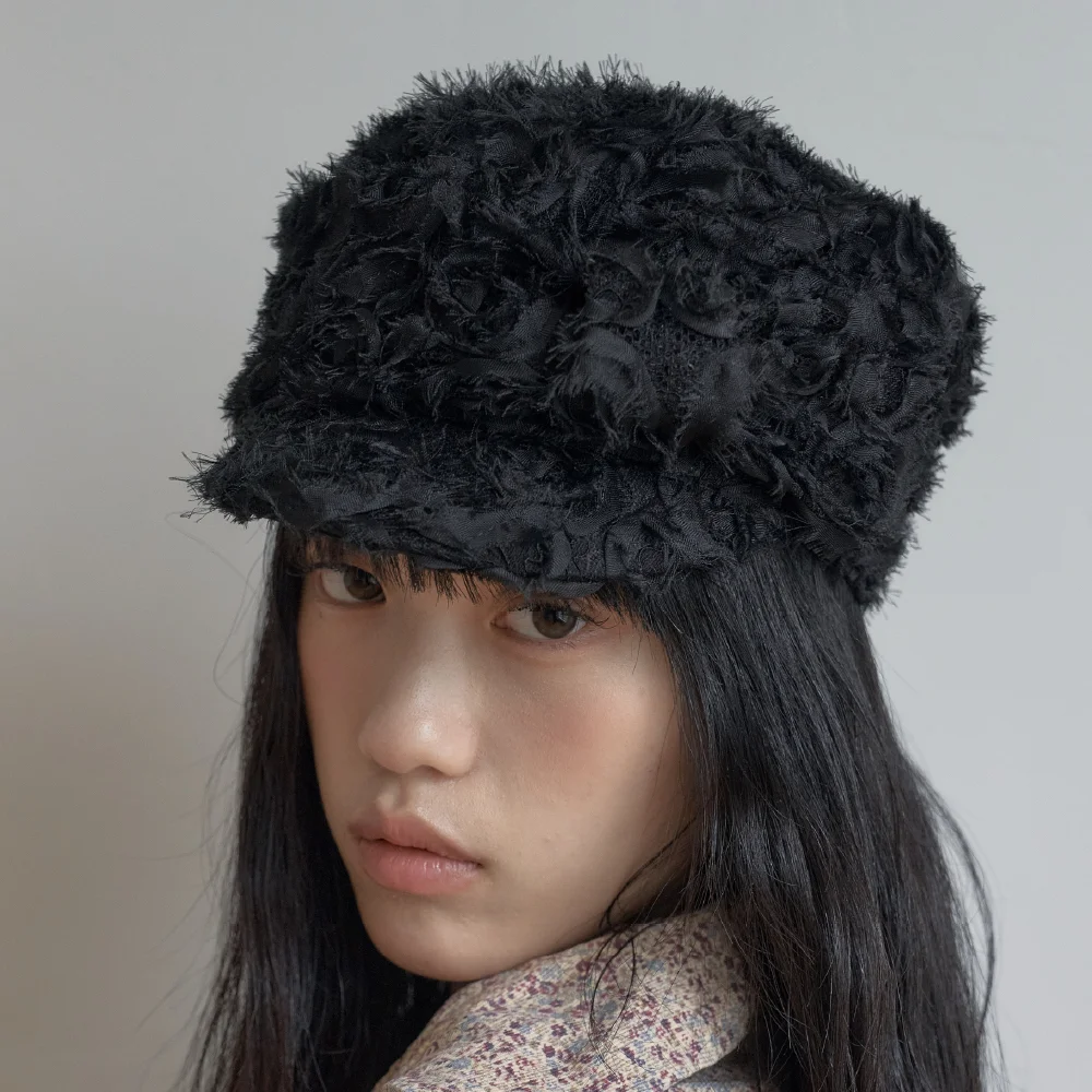 RUBAN NOUVELLE MARGOT HAT IN PEONY BLACK