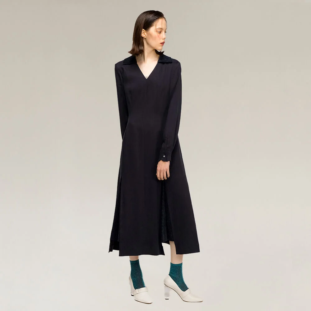 Tencel slit dress