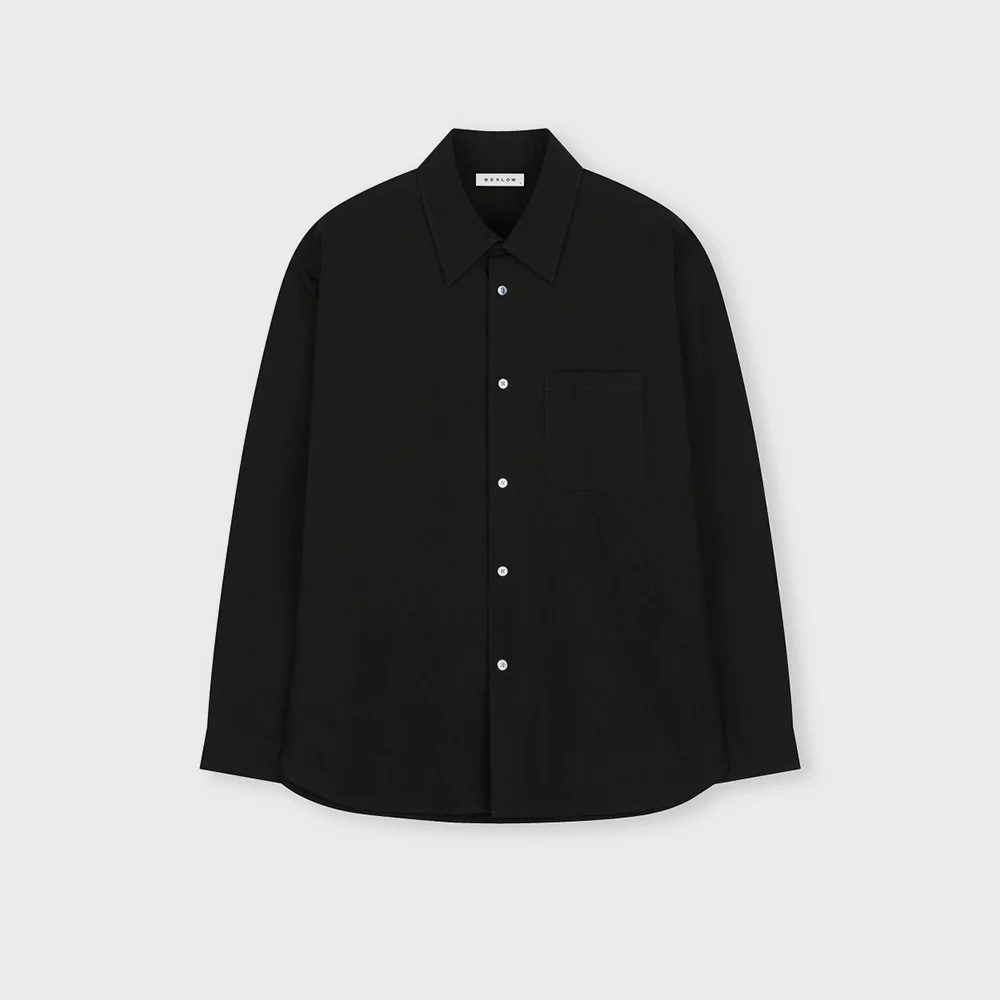RIPPLE COTTON SHIRT BLACK
