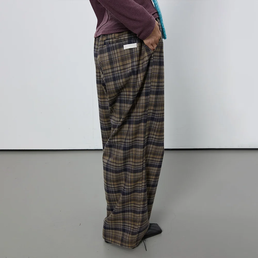 Warm Texture Patterned Pants Check