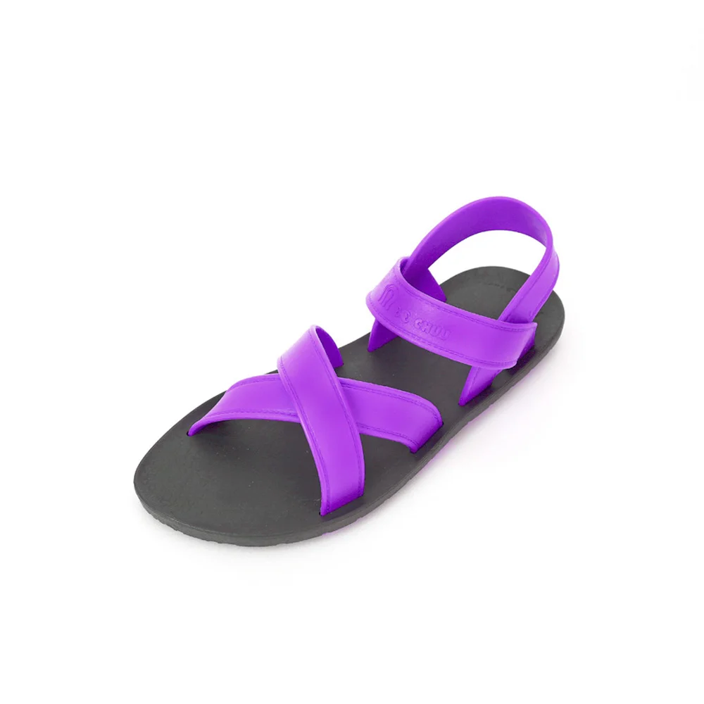 Cross Sandal, Gray-Violet