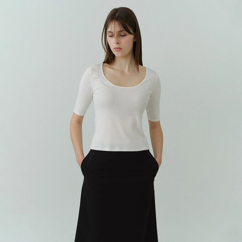 2-Way Scoop-neck Top_2color