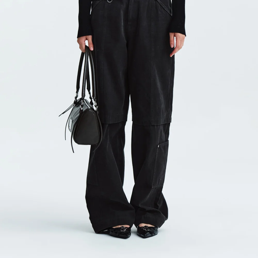 PATCH POCKET WASHED CARGO PANTS IN DARK KHAKI