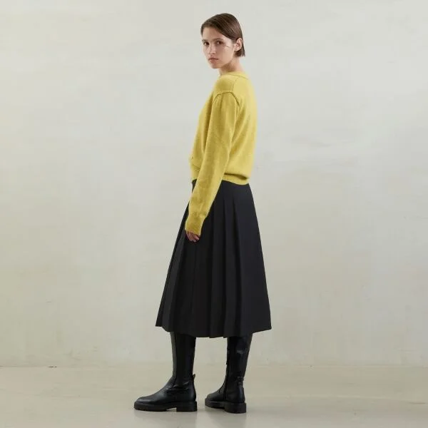 ZENNE MULTI PLEATS MIDI SKIRT (SK-4849)