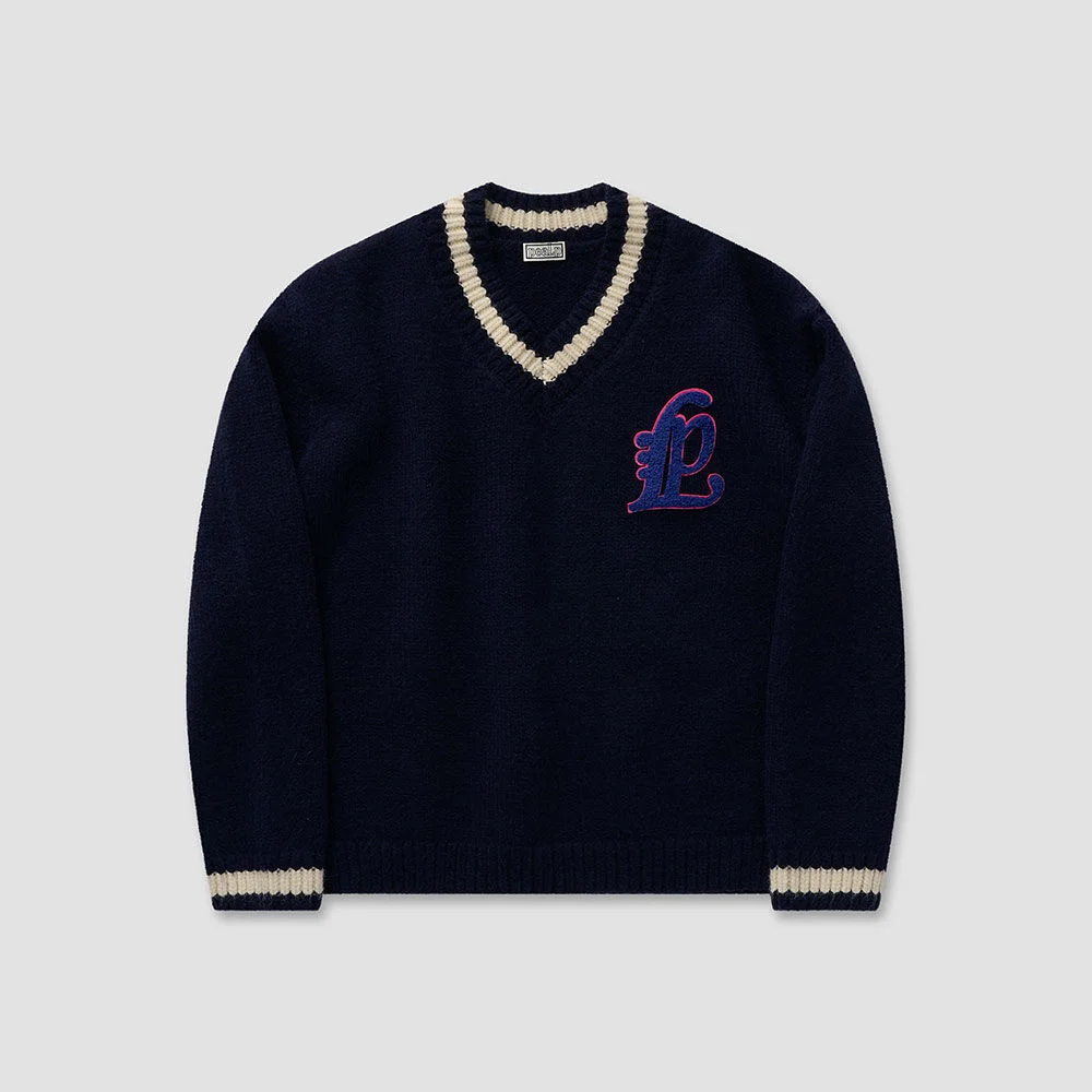 Varsity V-Neck Knit 29(Navy)