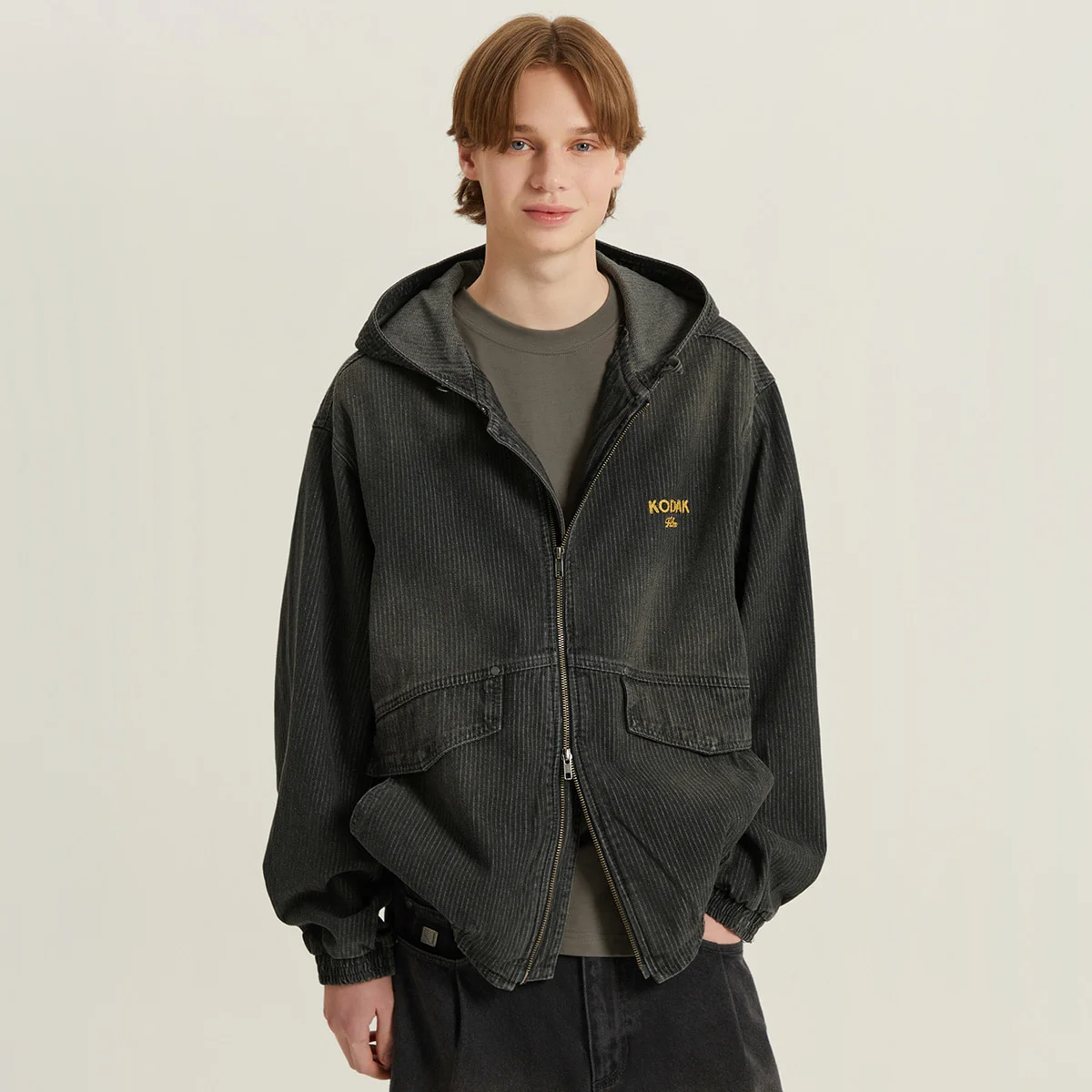 RGB 牛仔 連帽衫 外套 BLACK