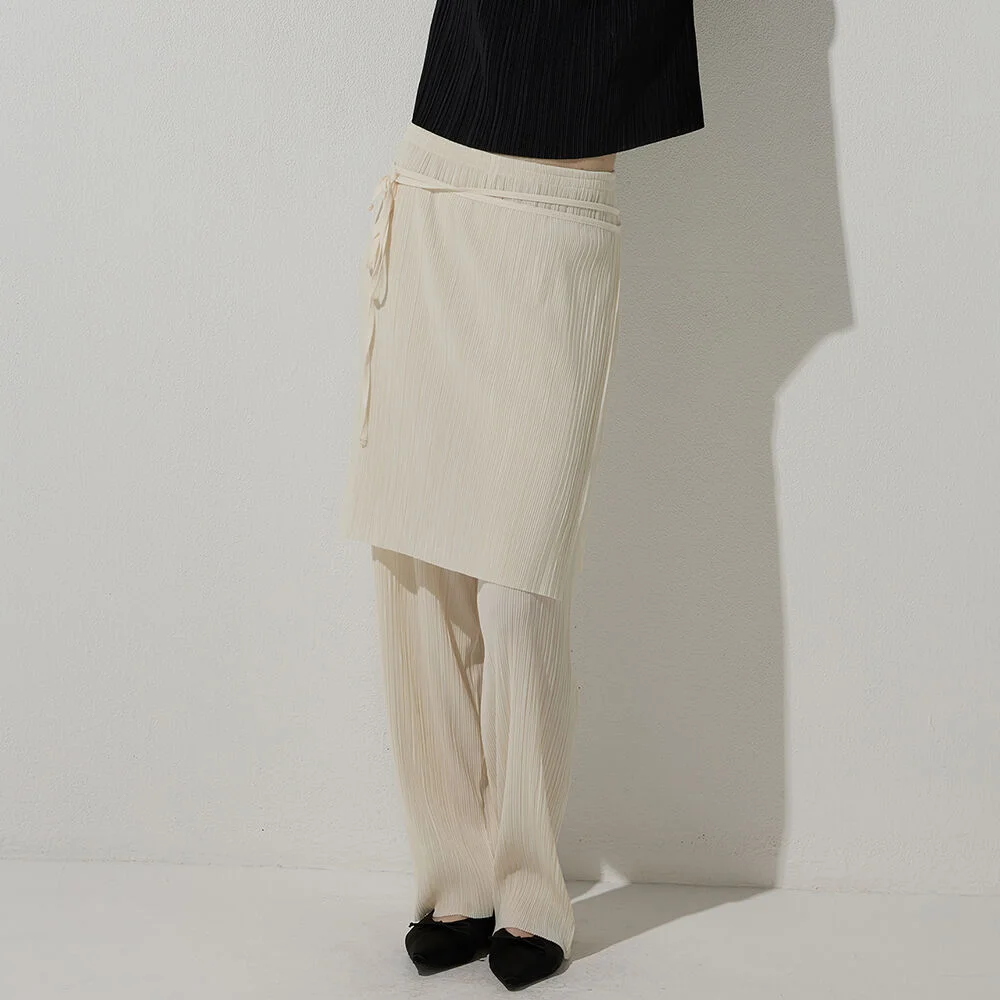 Wrinkle pants&skirt - Cream