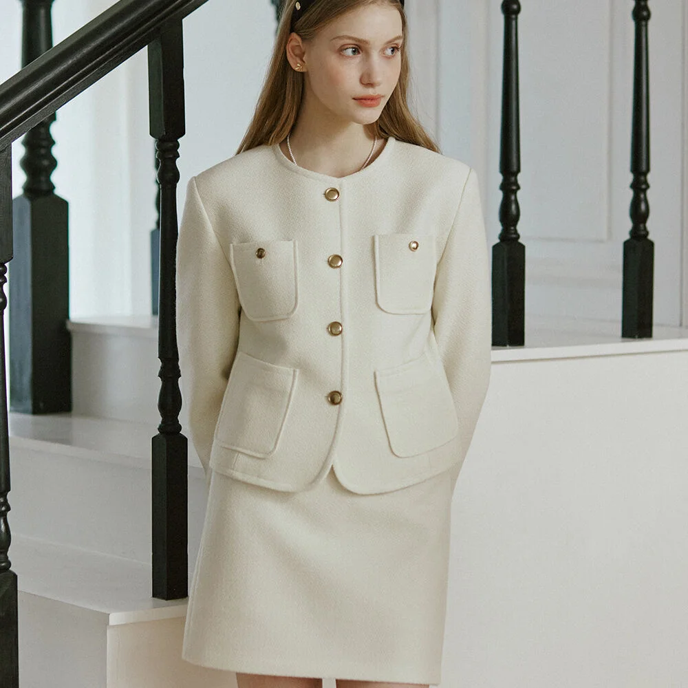 Jane Tweed Set Up - Ivory
