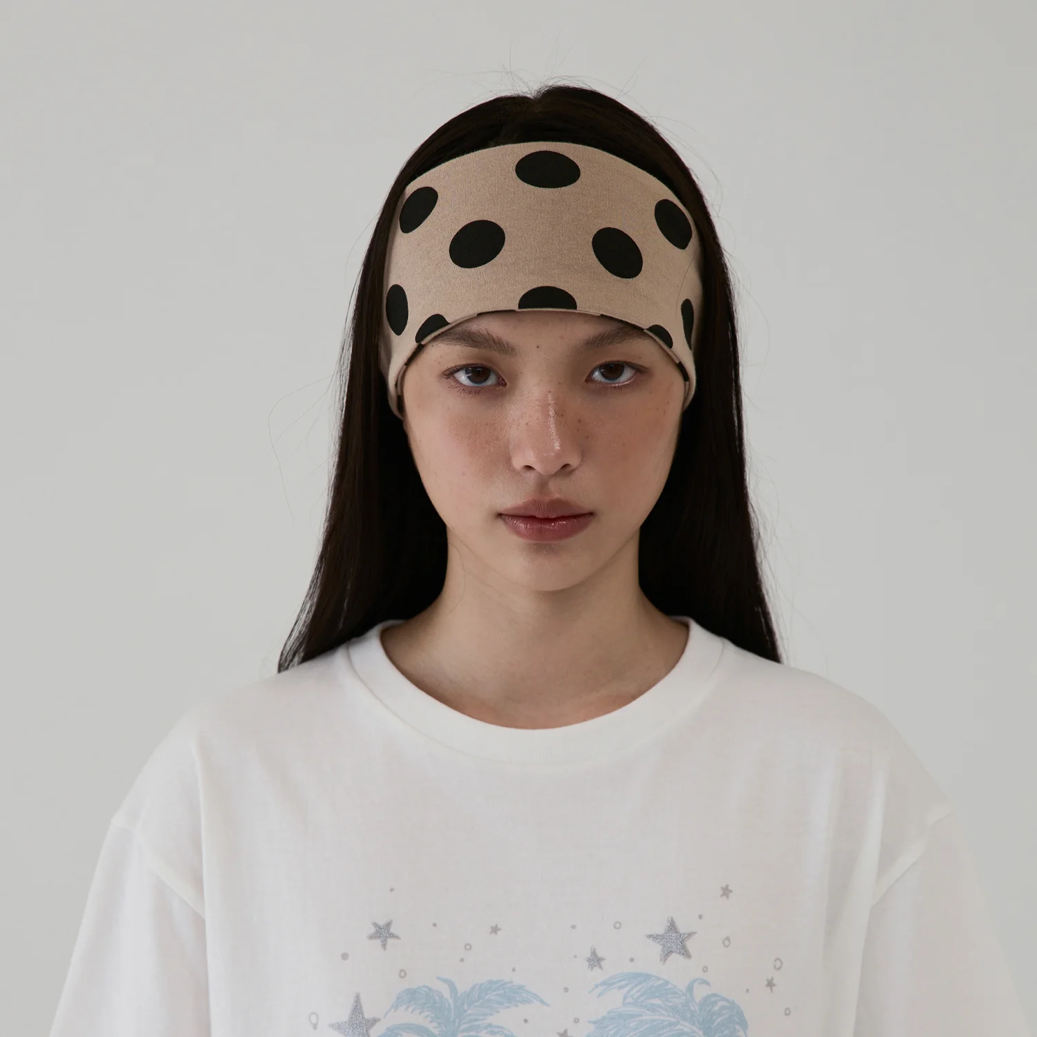 DOT HAIR BAND - BEIGE