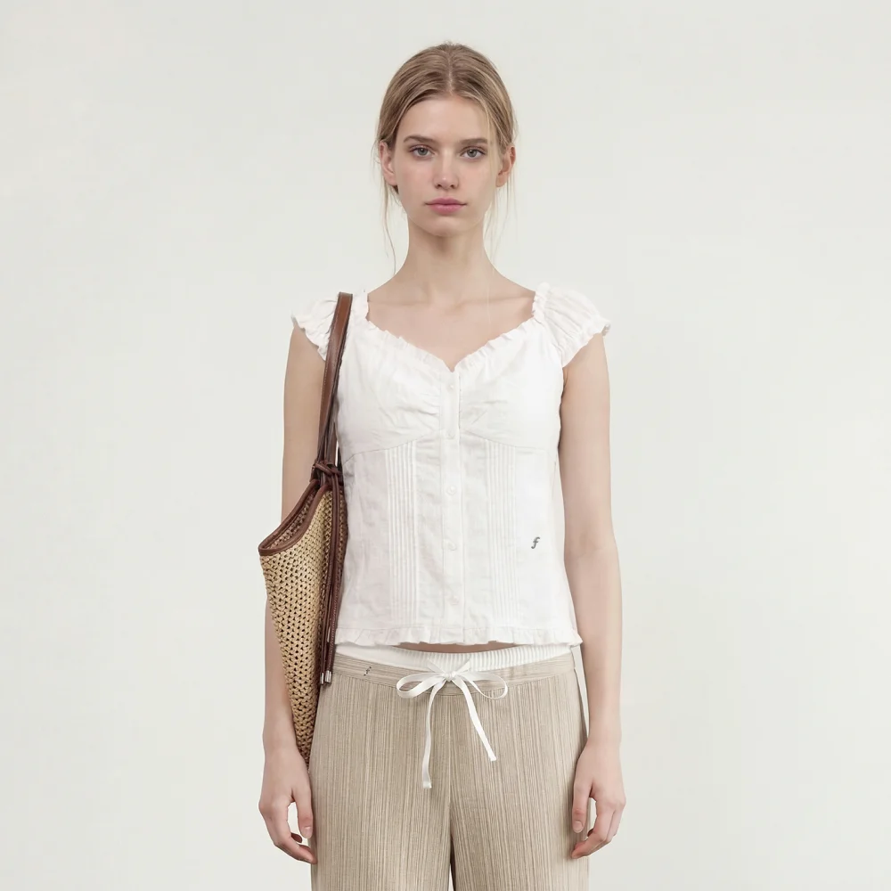 LILI CAP SLEEVE OFF SHOULDER BLOUSE (WHITE)