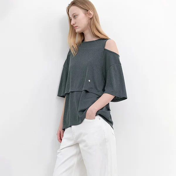 LAYERD ONE SHOULDER TEE (T-7203)