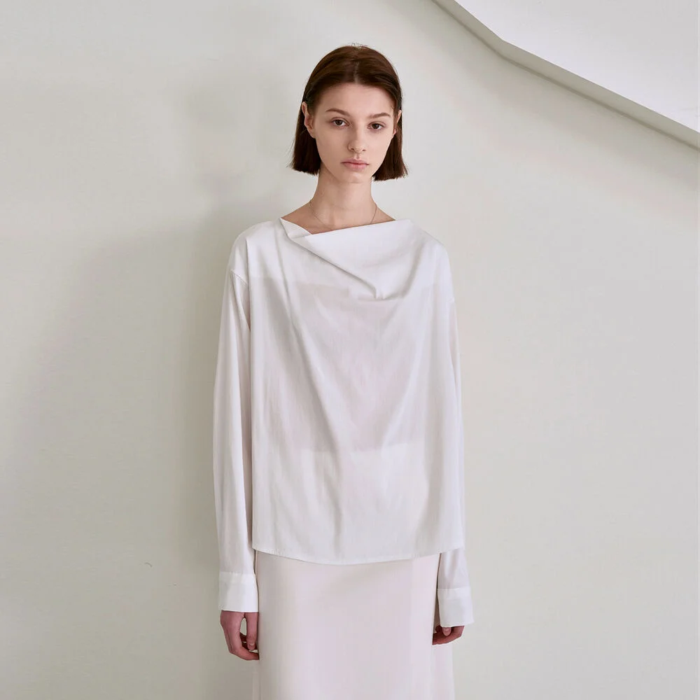 SENSUAL DRAPE BLOUSE_IVORY