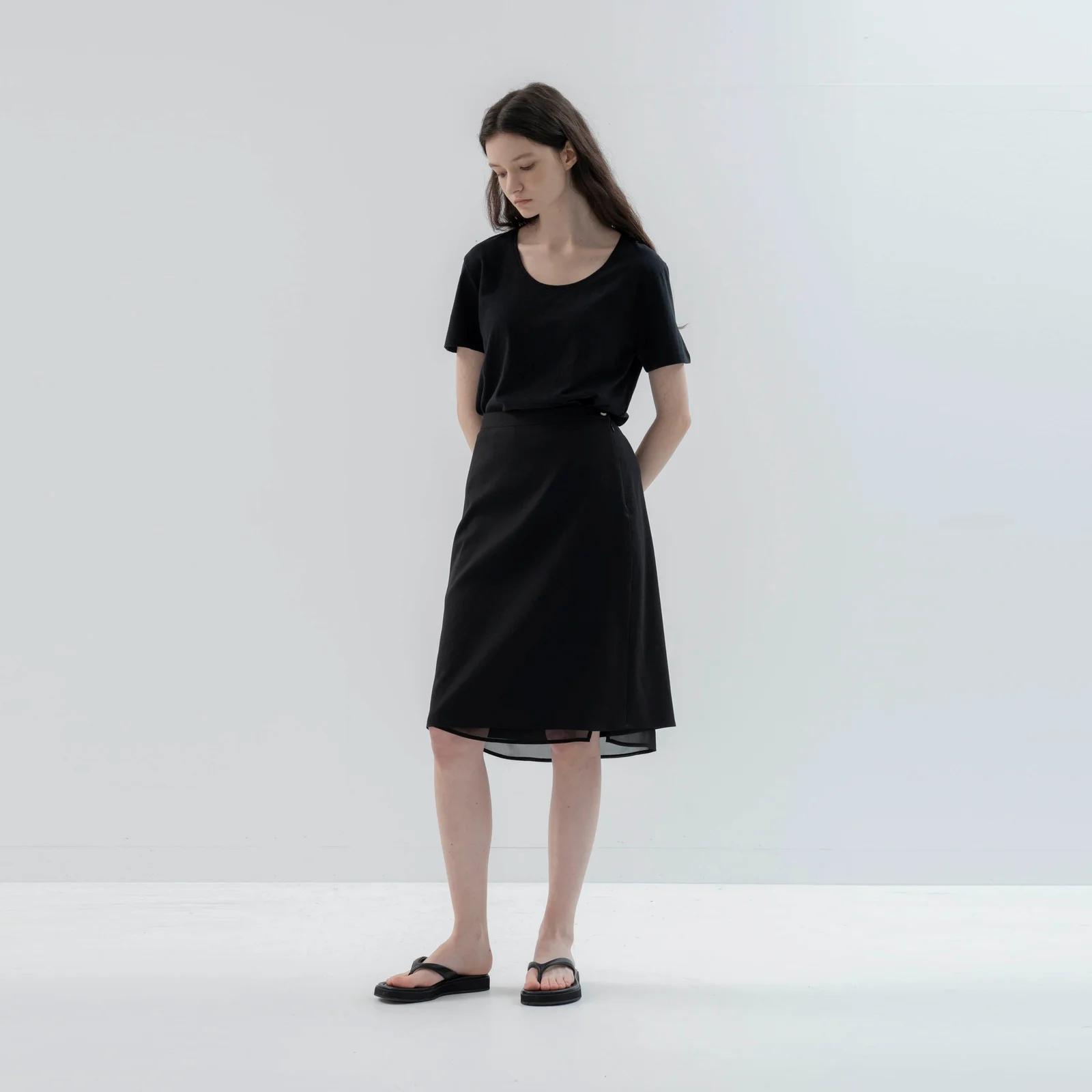 Sheer Layered Skirt(Black)