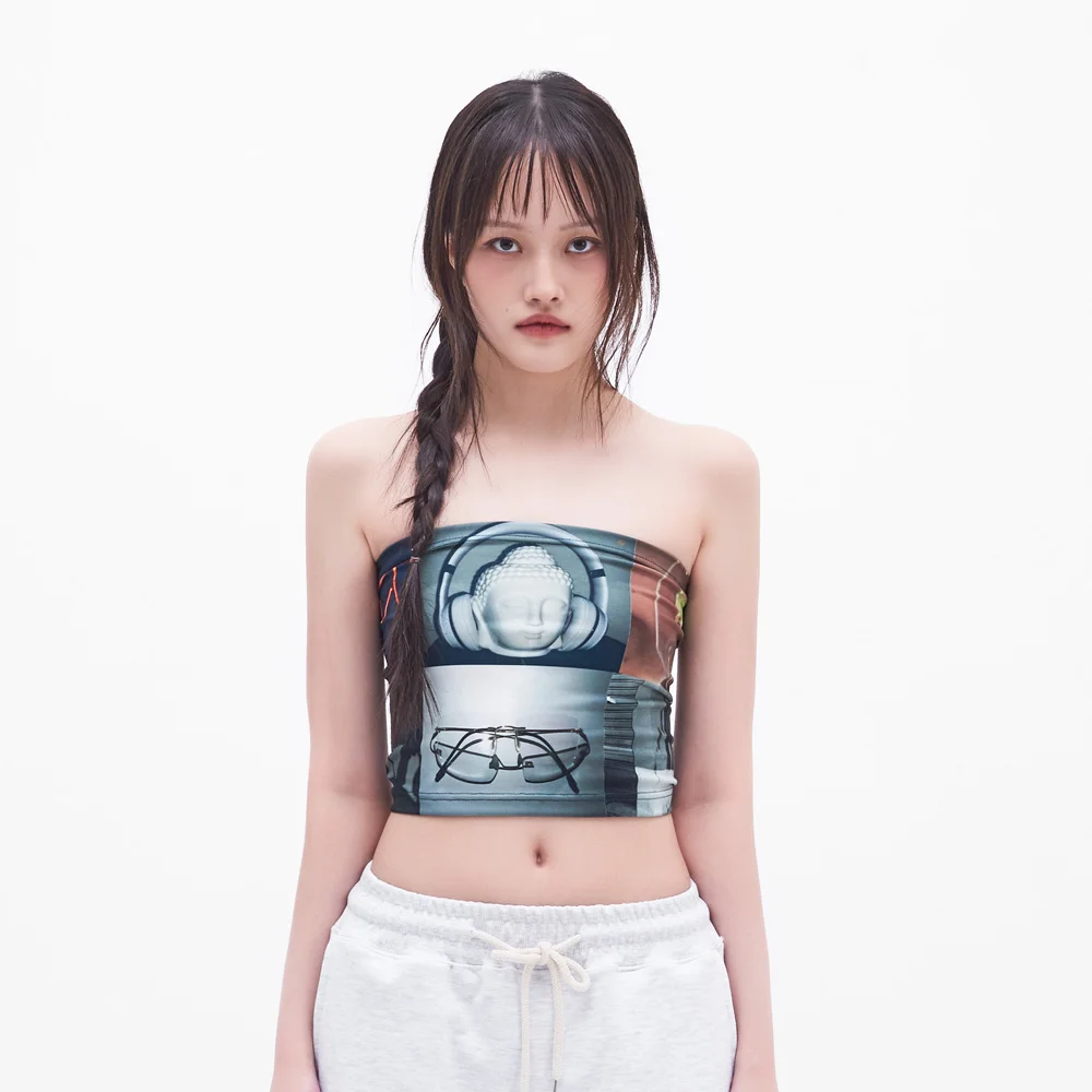 BASIC SLIM-FIT TUBE CROP TOP_ #URBAN HIP STRAY CAT