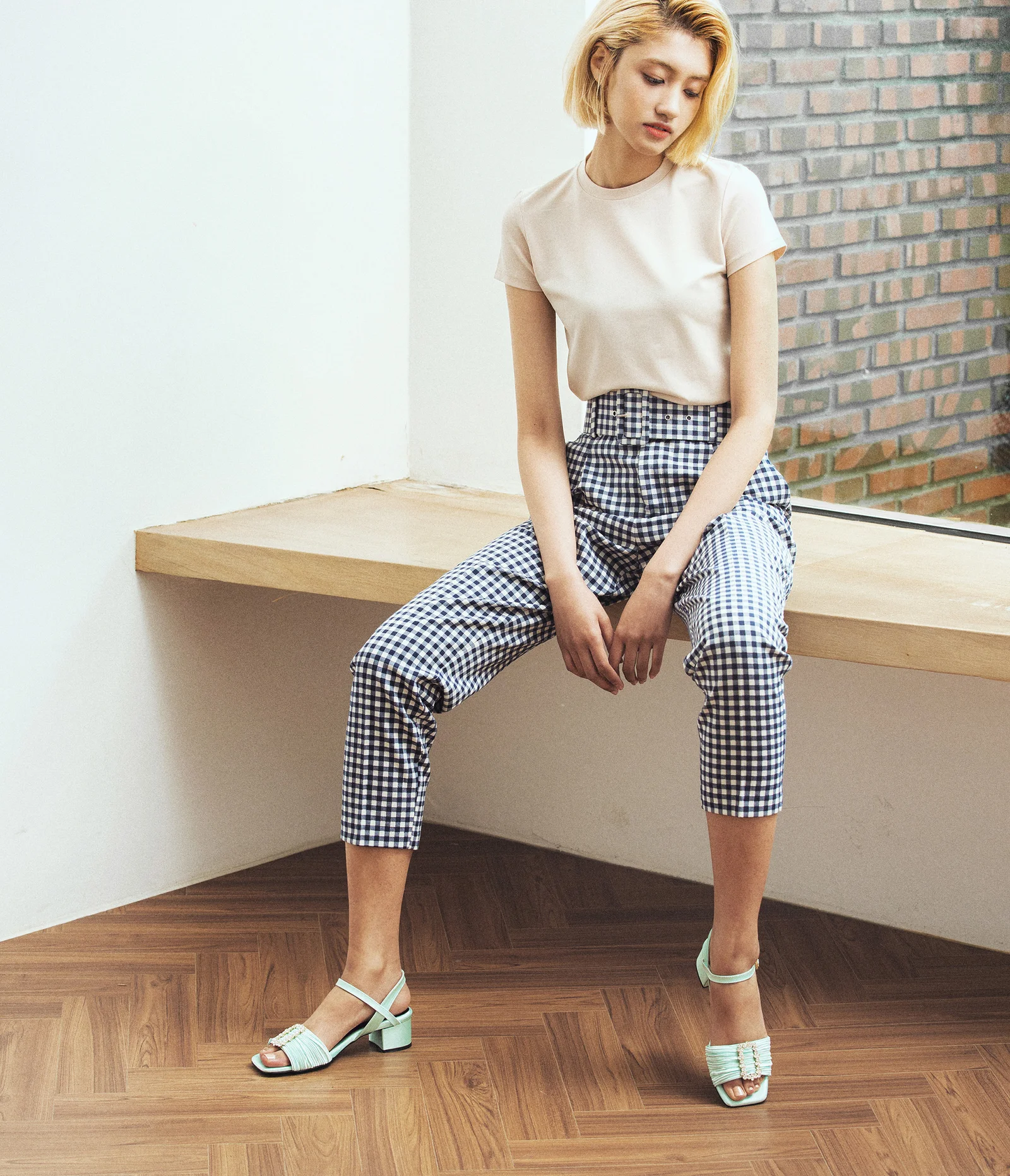 mint Elizabeths sandles 薄荷色 緞面 Elizabeth 裝飾 涼鞋