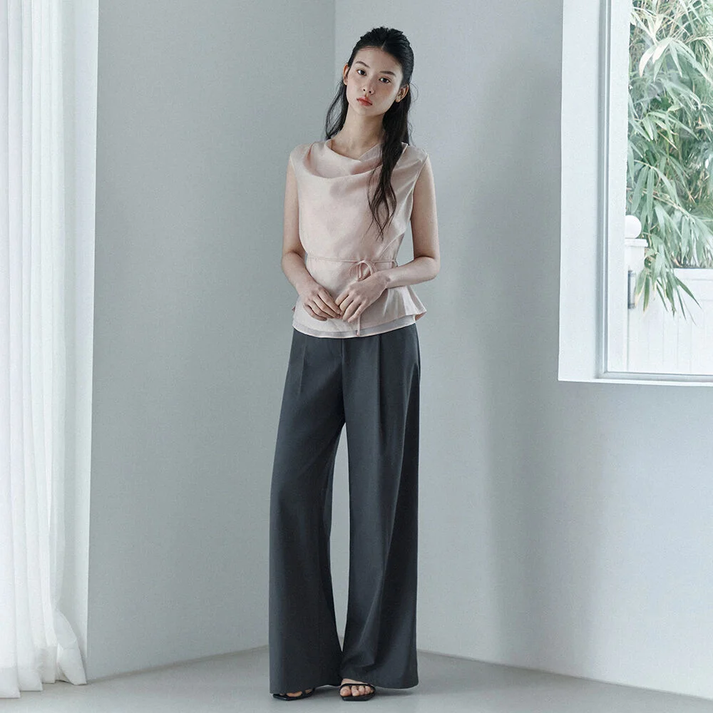 it MICHA 肩帶 點綴 寬版 西褲 ITQ5ZPT760_2colors