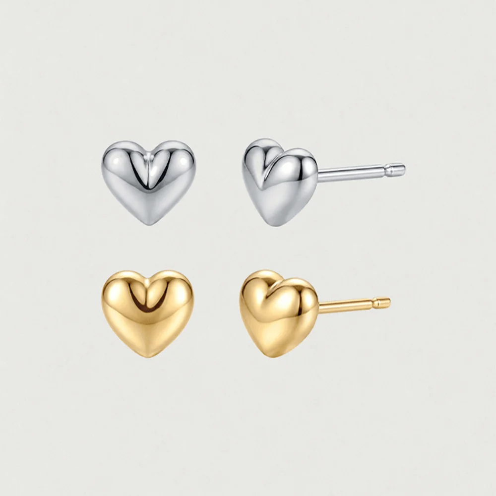 silver925 mini heart earrings_2 Colors