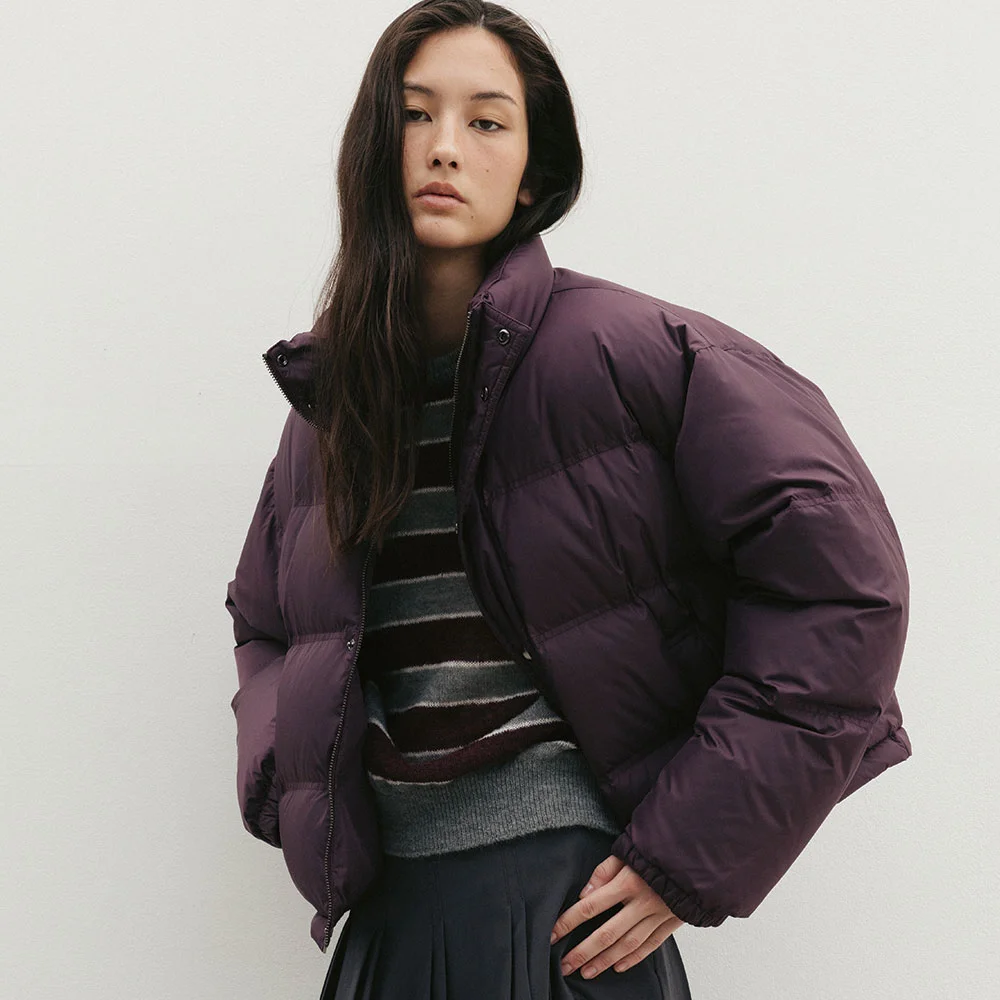 Cropped Goose Down(Purple)