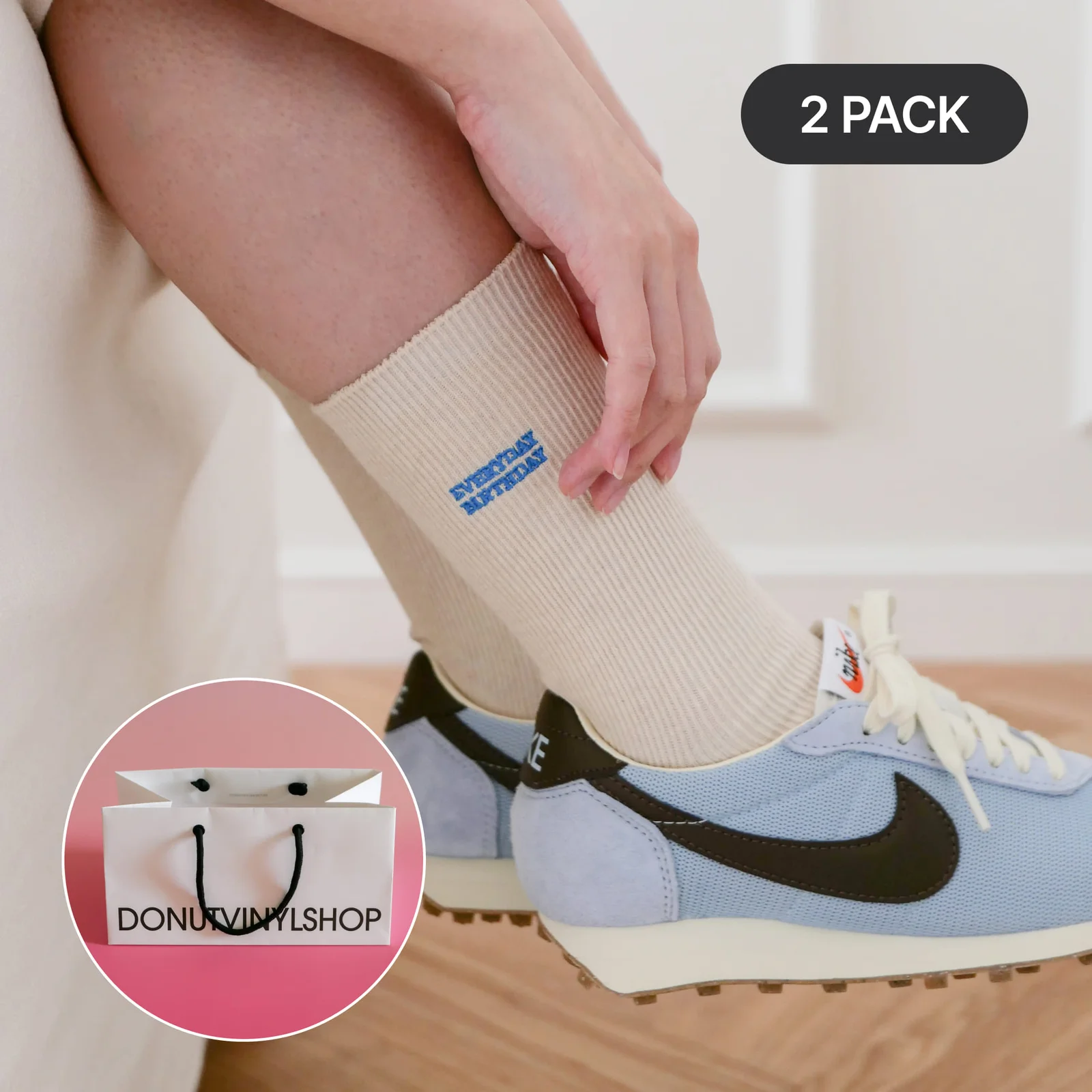 everyday birthday socks (5colors) - 2PACK