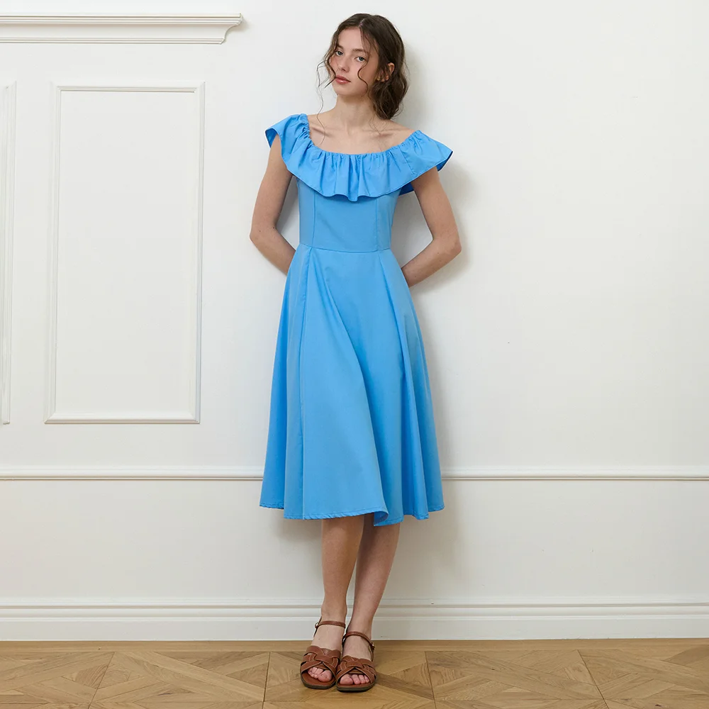 Sunday ruffle-detail dress_Blue